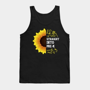 Straight into Pre-K Back To School Sunflower Tank Top